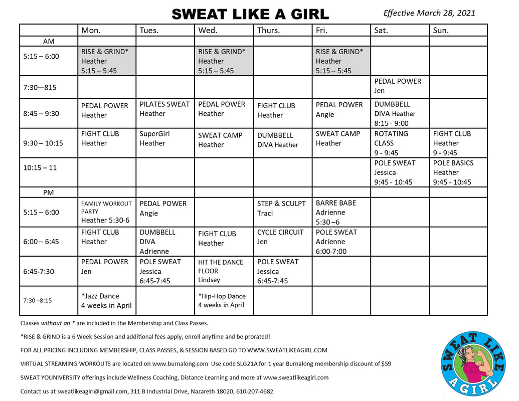 That Girl Edition Class Schedule